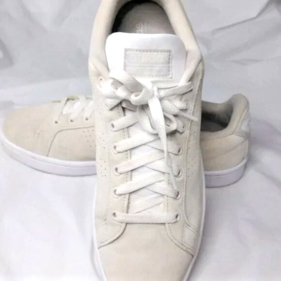Adidas Beige Suede Sneaker Cloudfoam Advantage DA9672~Mens 11.5 - Picture 4 of 11